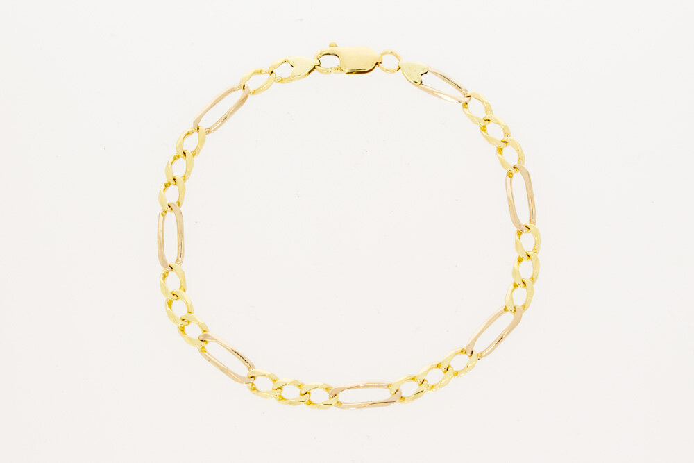 Figaroarmband 585 Gold - 22 cm