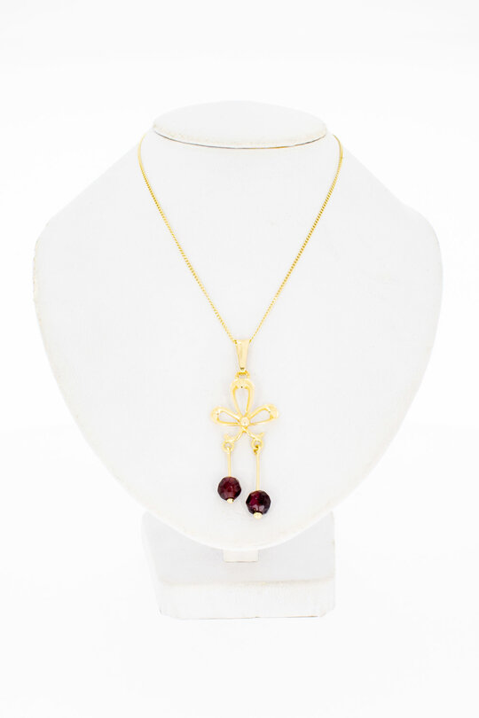 Goldanh&auml;nger Damen 585 mit Granat