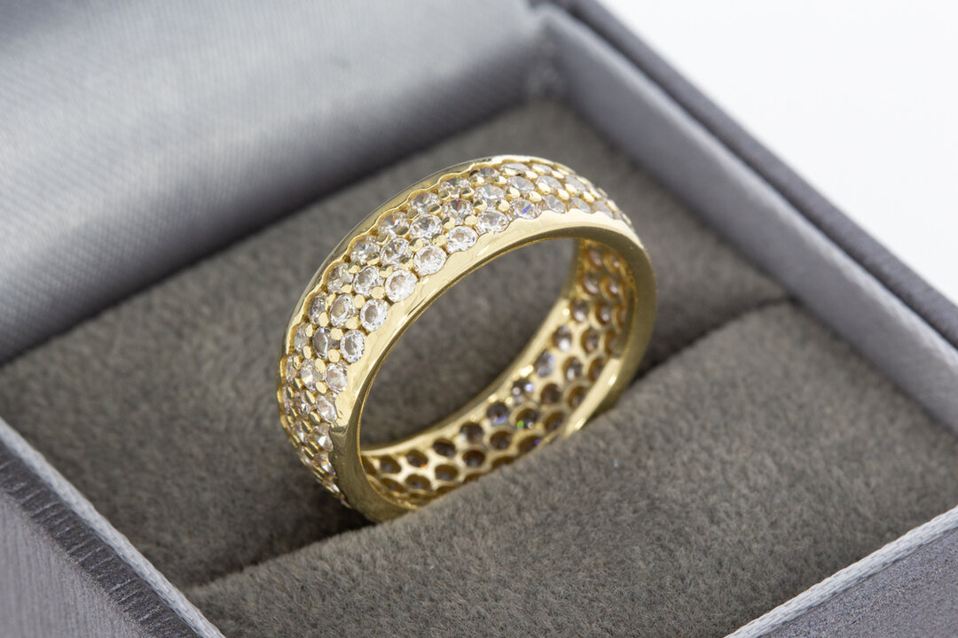 Bandring Damen 585 Gold mit Zirkonia - Ringgr&ouml;&szlig;e 52 (16,7 mm)
