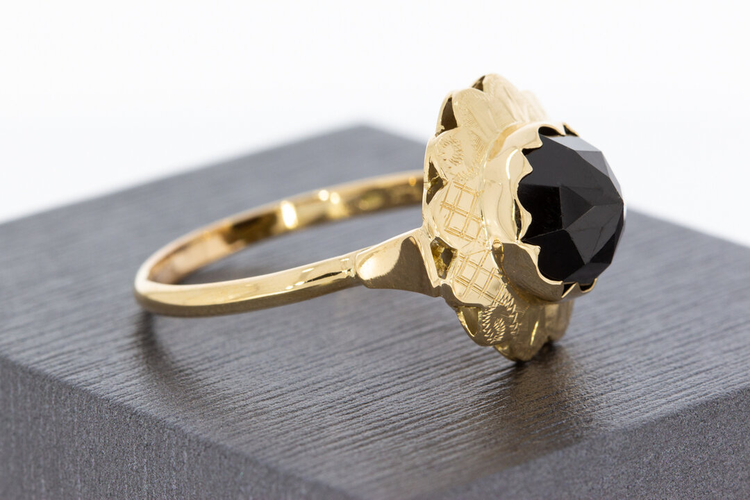 Vintage Goldring Damen 585 mit Granat - Ringgr&ouml;&szlig;e 63 (20 mm)