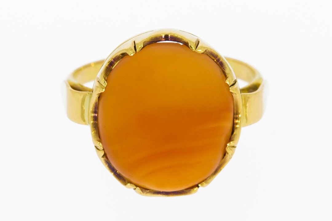 Goldring Damen 585 mit Karneol - Ringgr&ouml;&szlig;e 55 (17,4 mm)