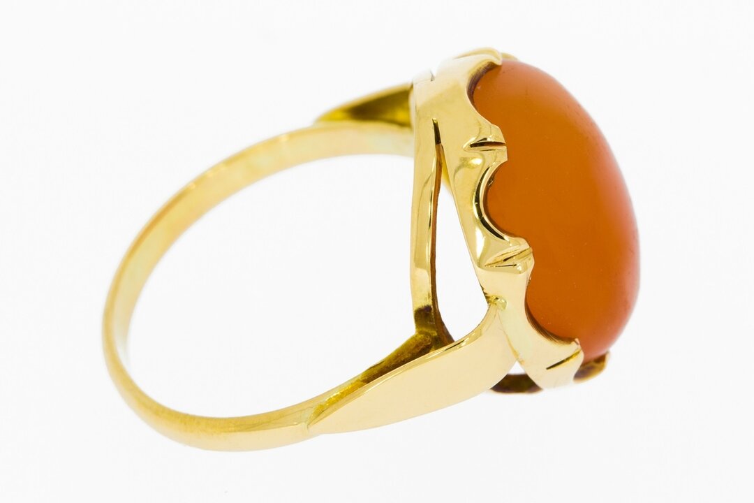Goldring Damen 585 mit Karneol - Ringgr&ouml;&szlig;e 55 (17,4 mm)
