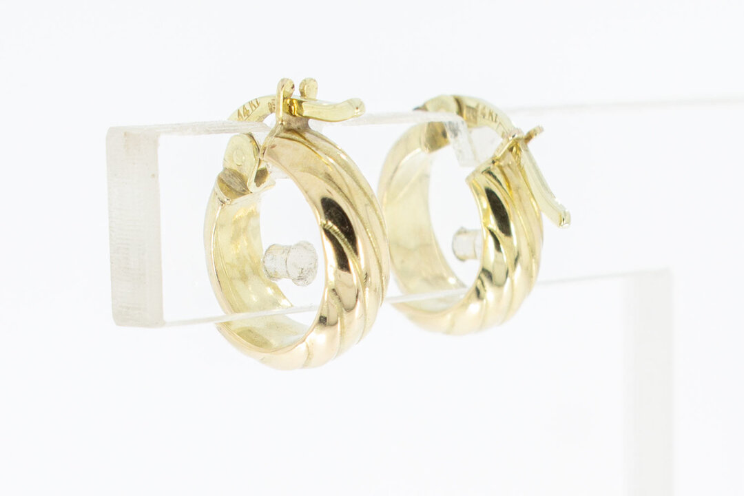 Creolen Damen 585 Gold - 1,3 cm, 1,7 g
