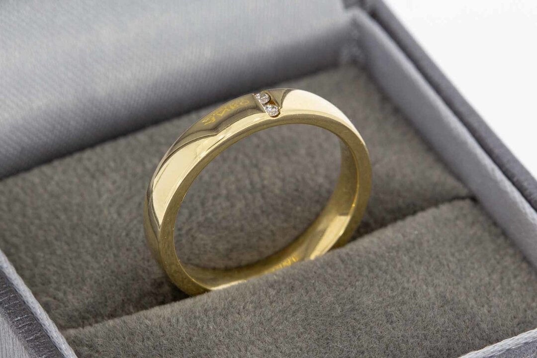 Bandring Damen 585 Gold mit Diamant - Ringgr&ouml;&szlig;e 51 (16,2 mm)