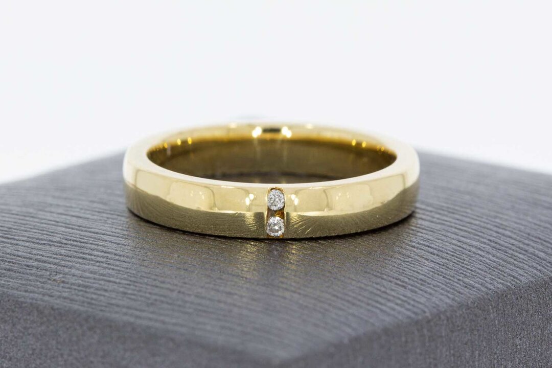Bandring Damen 585 Gold mit Diamant - Ringgr&ouml;&szlig;e 51 (16,2 mm)