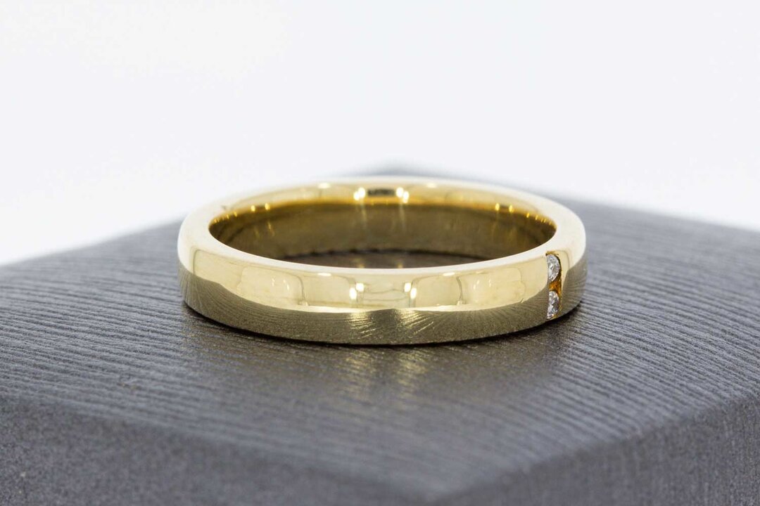 Bandring Damen 585 Gold mit Diamant - Ringgr&ouml;&szlig;e 51 (16,2 mm)