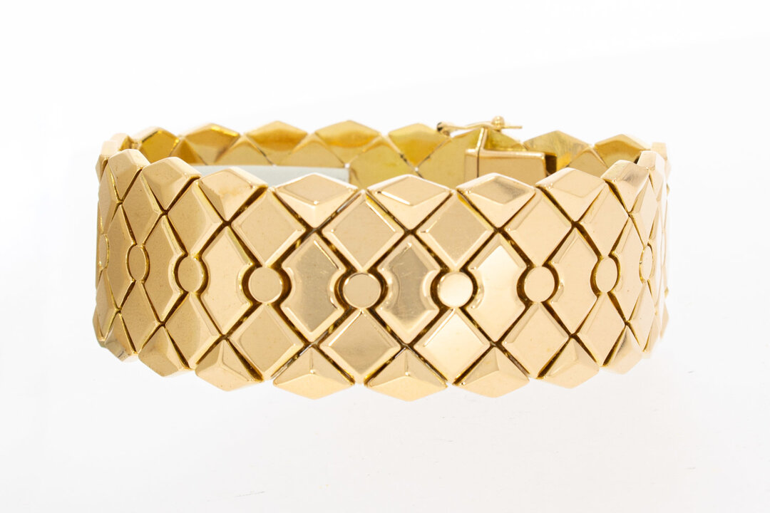Vintage Breites Goldarmband 750 Ros&eacute;gold - 19,9 cm