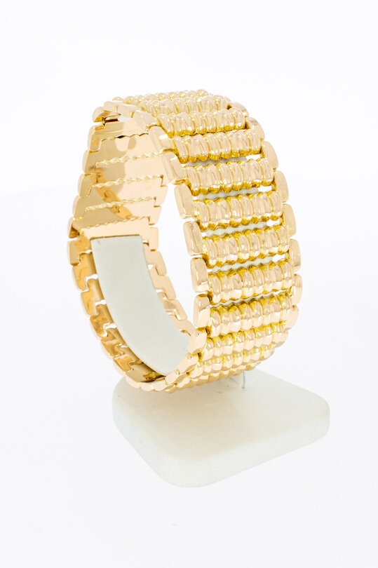 Vintage Breites Goldarmband 750 Ros&eacute;gold - 20,2 cm, 43,6 g