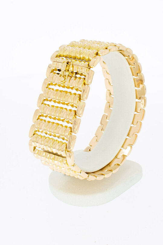 Vintage Breites Goldarmband 750 Ros&eacute;gold - 20,2 cm, 43,6 g