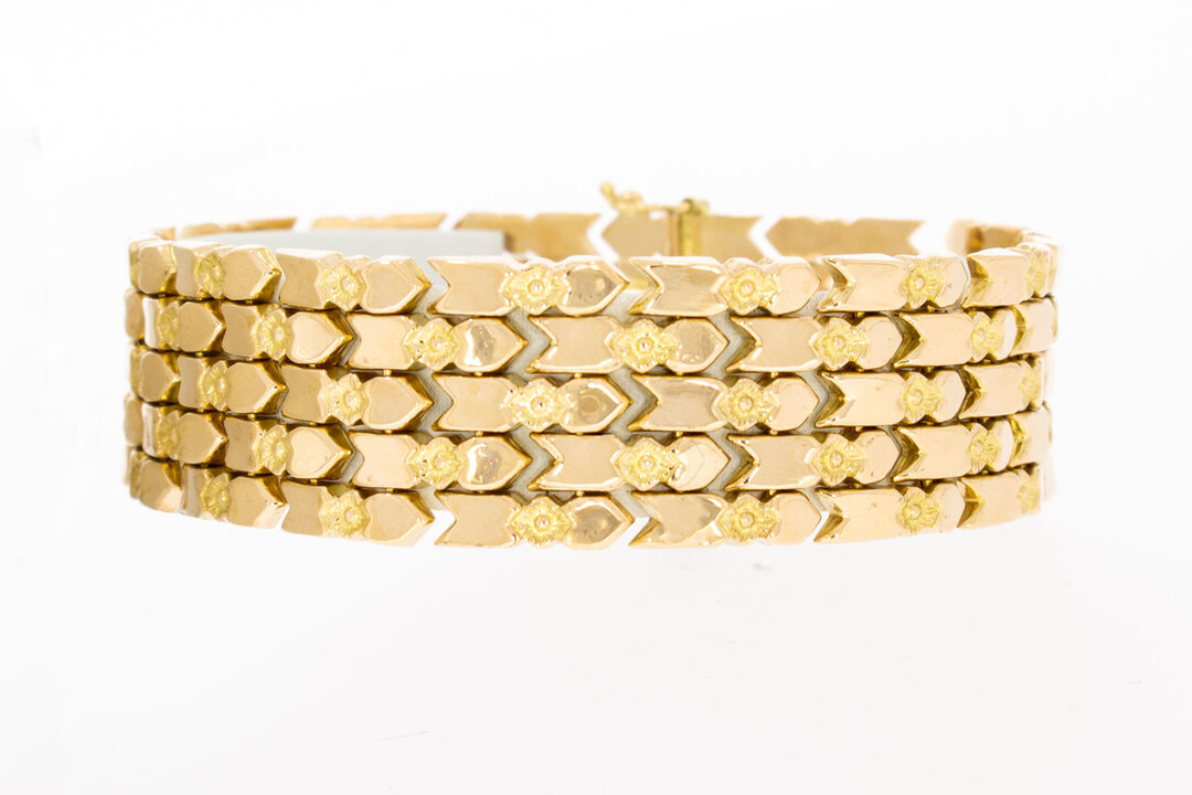 Vintage Breites Goldarmband 750 Ros&eacute;gold - 19,8 cm, 37,0 g