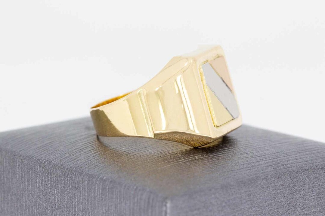 Statement-Ring Herren 750 Tricolor-Gold - Ringgr&ouml;&szlig;e 63