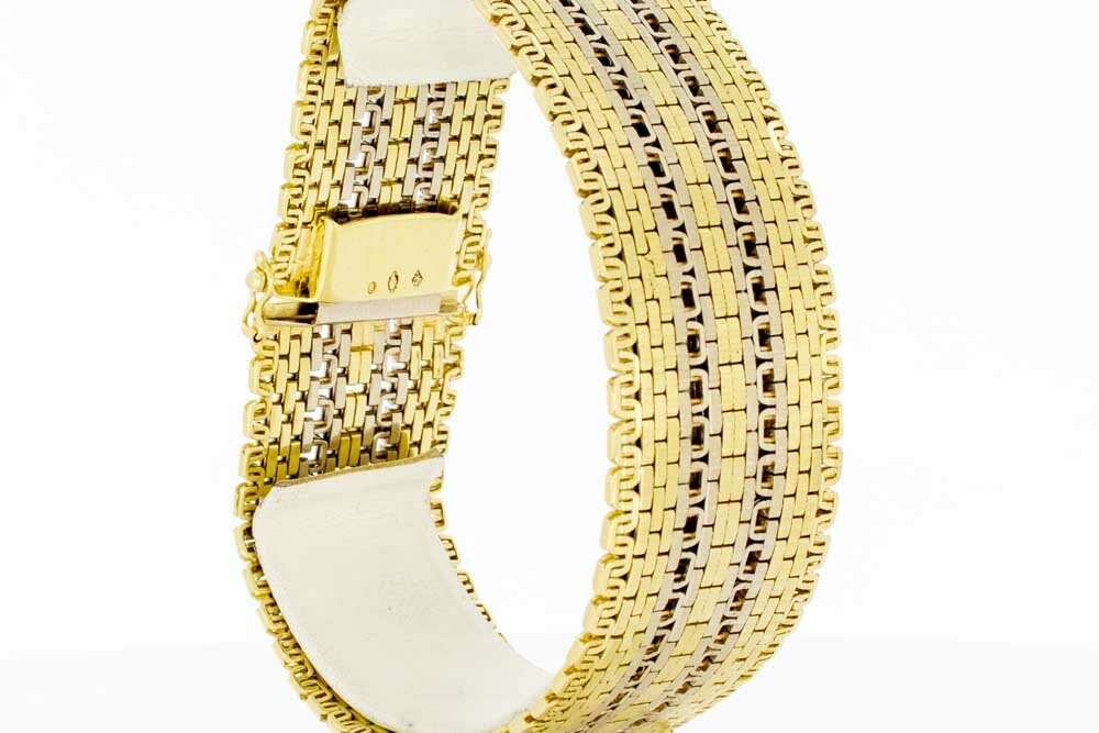 Vintage Geflochtenes Armband 585 Bicolor - 19,7 cm