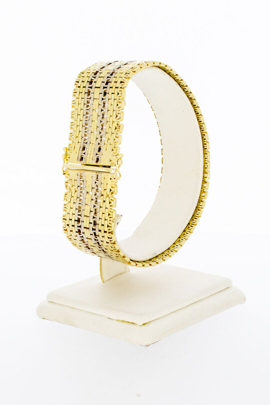 Vintage Geflochtenes Armband 585 Bicolor - 19,7 cm
