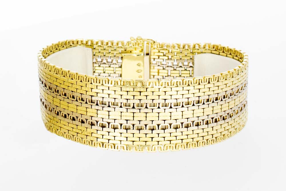 Vintage Geflochtenes Armband 585 Bicolor - 19,7 cm