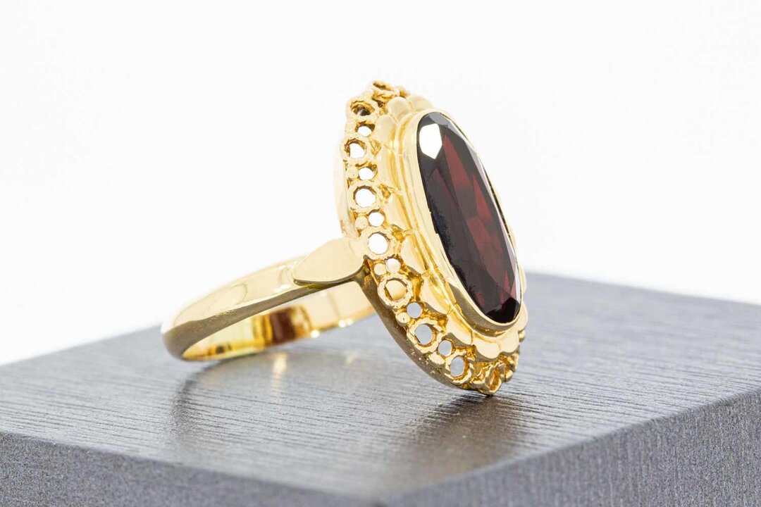 Vintage Goldring Damen 585 mit Granat - Ringgr&ouml;&szlig;e 57 (18 mm), 4,0 g