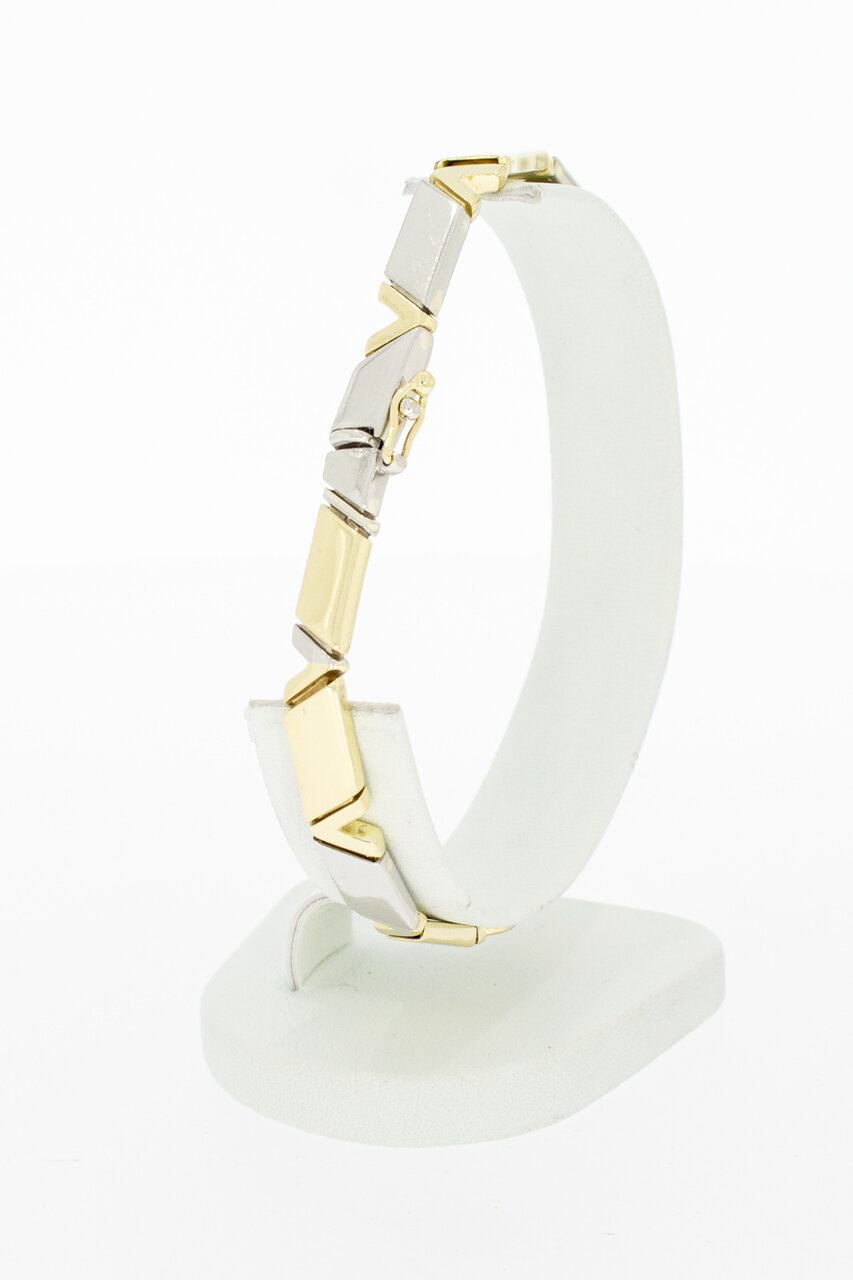 14 Karat Bicolor Gold Fantasy Armband - 21,2 cm