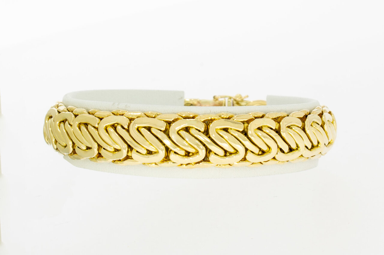 Geflochtenes breites Armband aus 14 Karat Gold - 18,4 cm