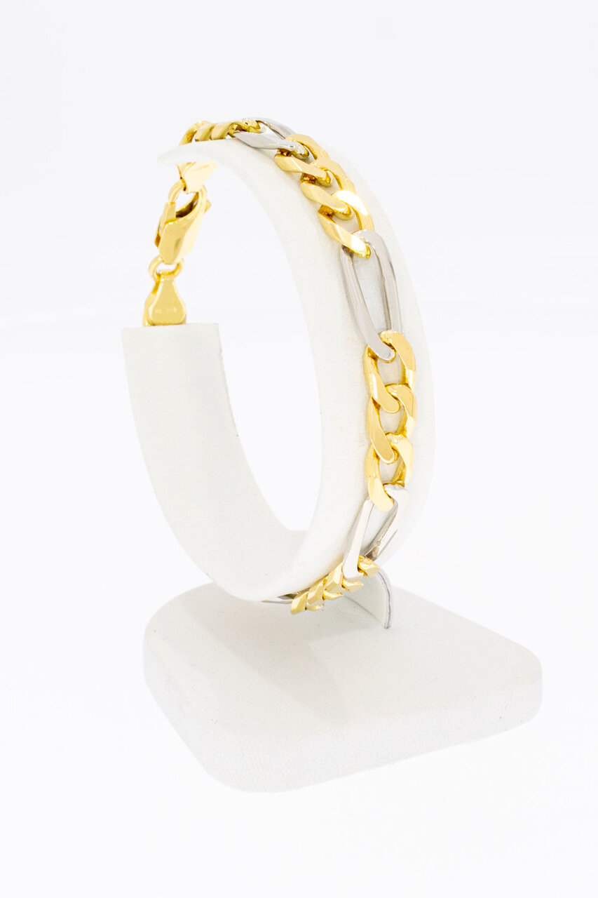 18 Karat goldener geschliffen Figaro Armband - 19,2 cm
