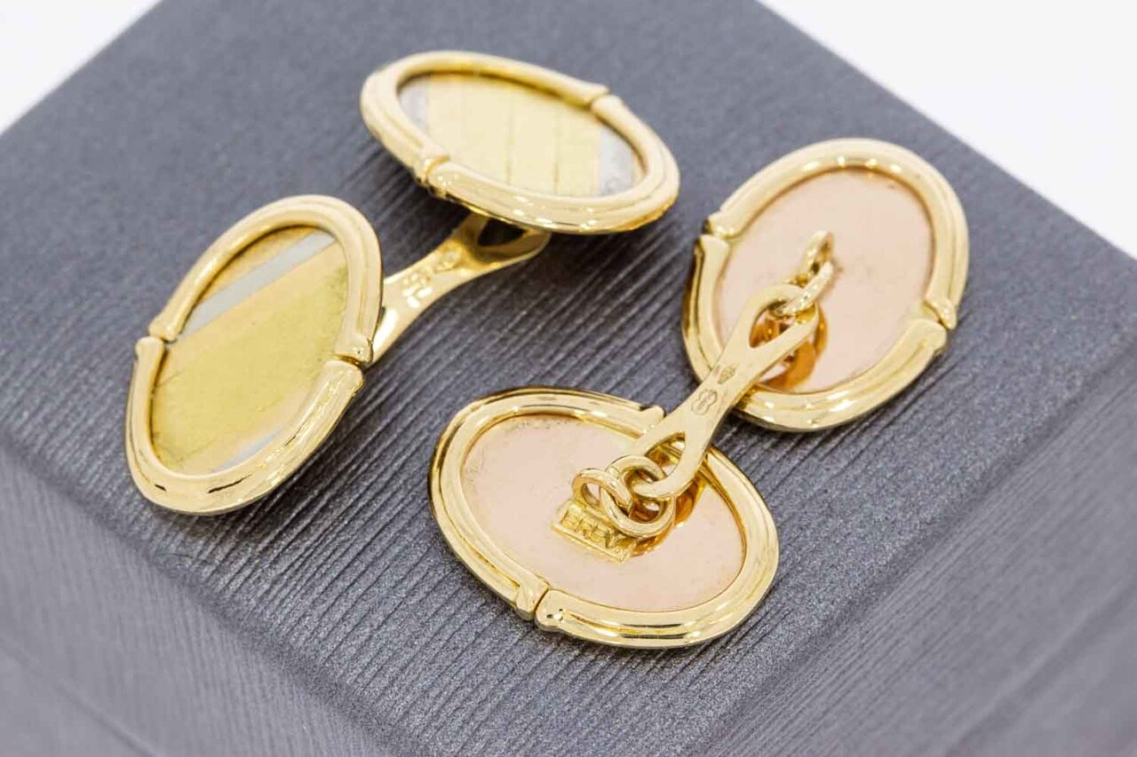 Ovale Manschettenknöpfe aus 18 Karat Gold