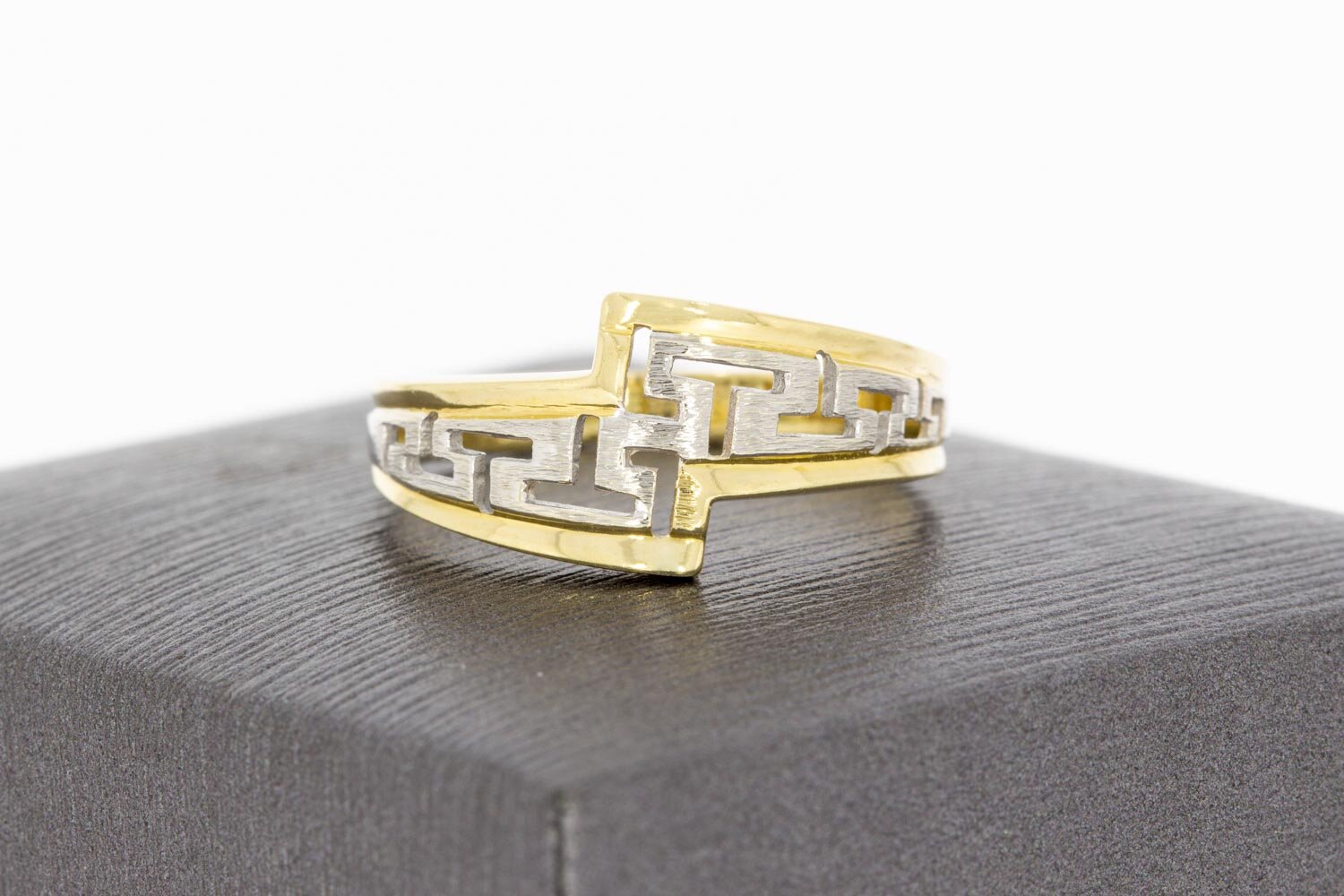 Geschwungene Ring 14 Karat Bicolor Gold - 18,9 mm