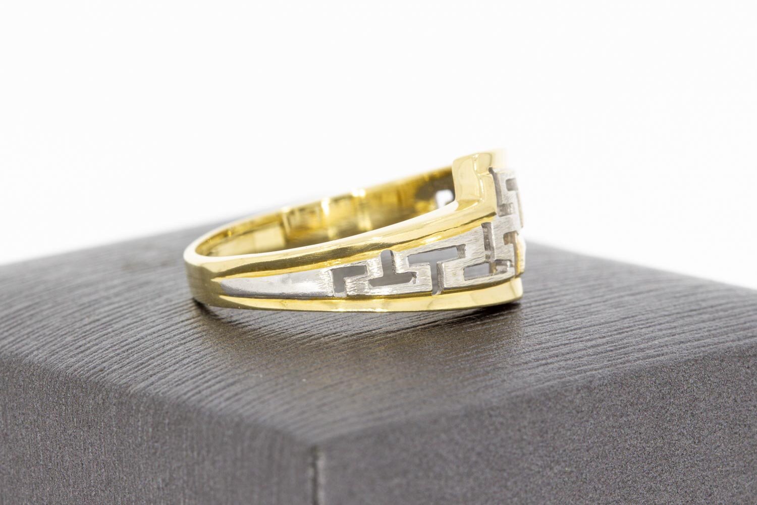 Geschwungene Ring 14 Karat Bicolor Gold - 18,9 mm