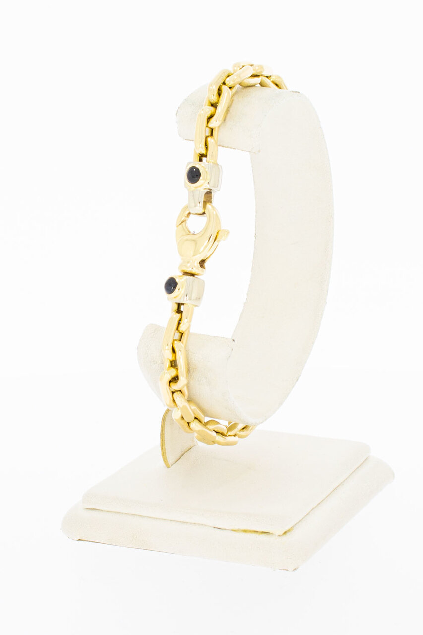 Zweifarbiges Ankerarmband 14 Karat Gold - 21,8 cm