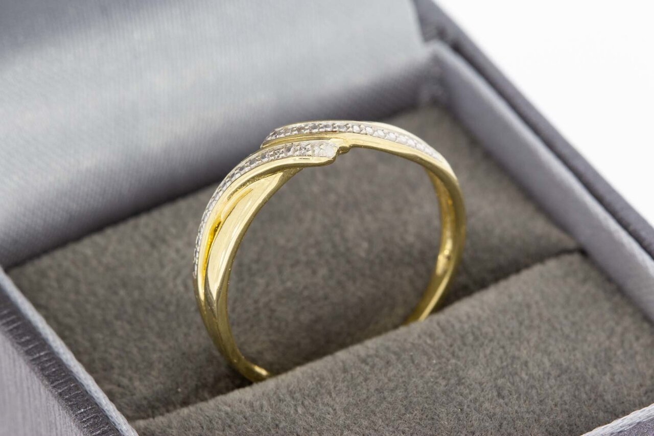 585 bicolor Gold geschwungene Ring - 19 mm