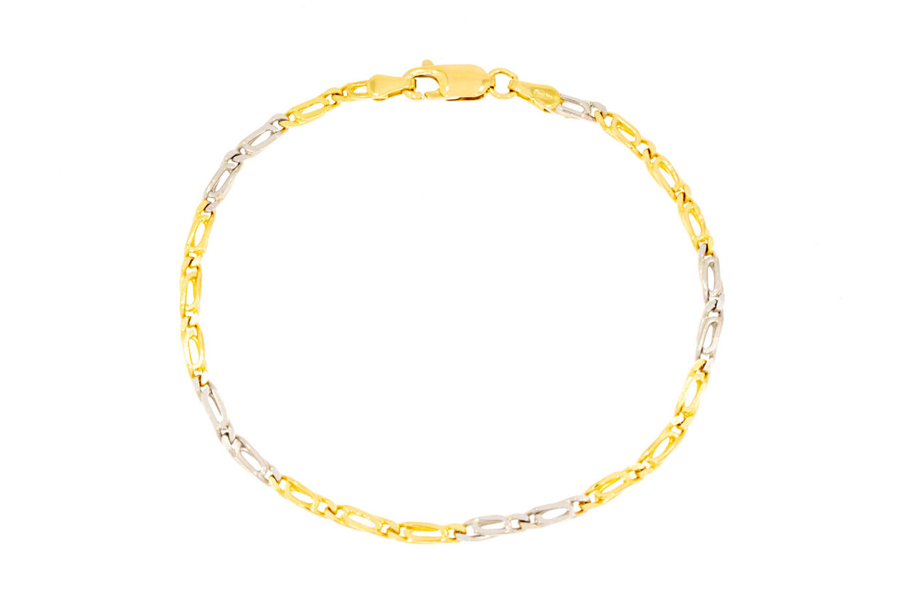 Falkenauge Armband 18 Karat bicolor Gold - 18,9 cm