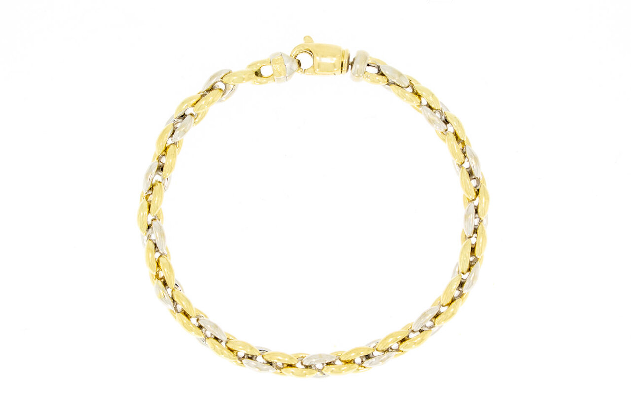 14 Karat Goldene Anker Gliederarmband - 20,7 cm
