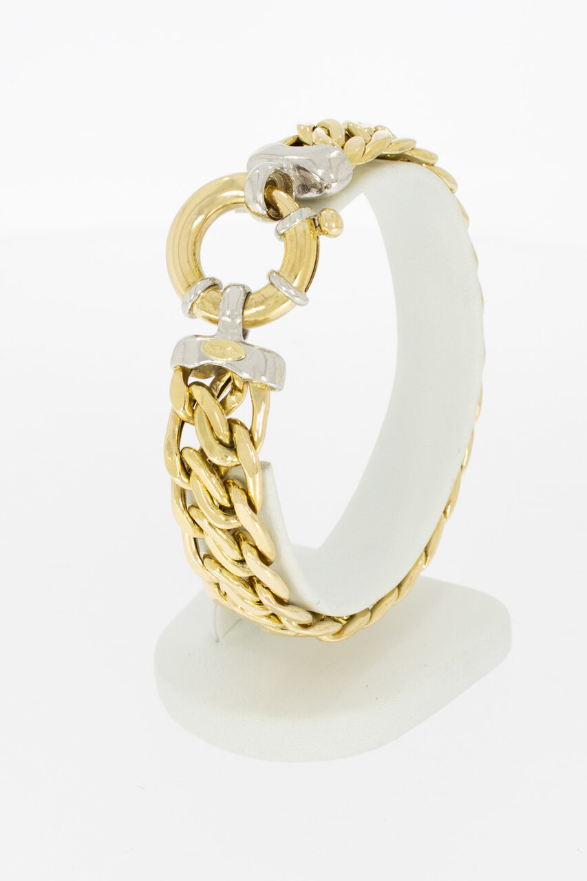 18 Karat Gold geflochtenes Vintage Armband - 21 cm