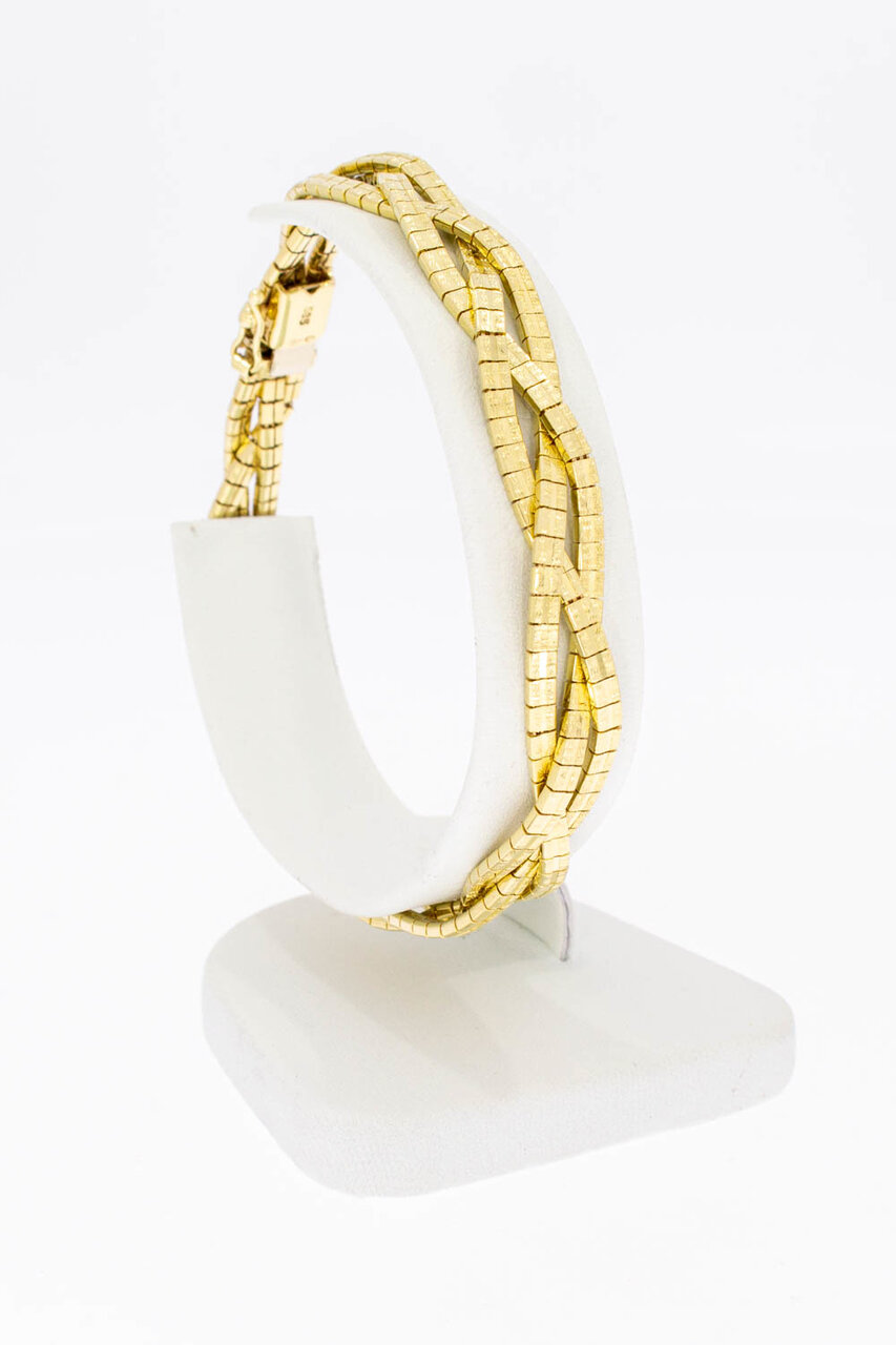 14 Karat Gold geflochtenes Cube Armband - 19,7 cm
