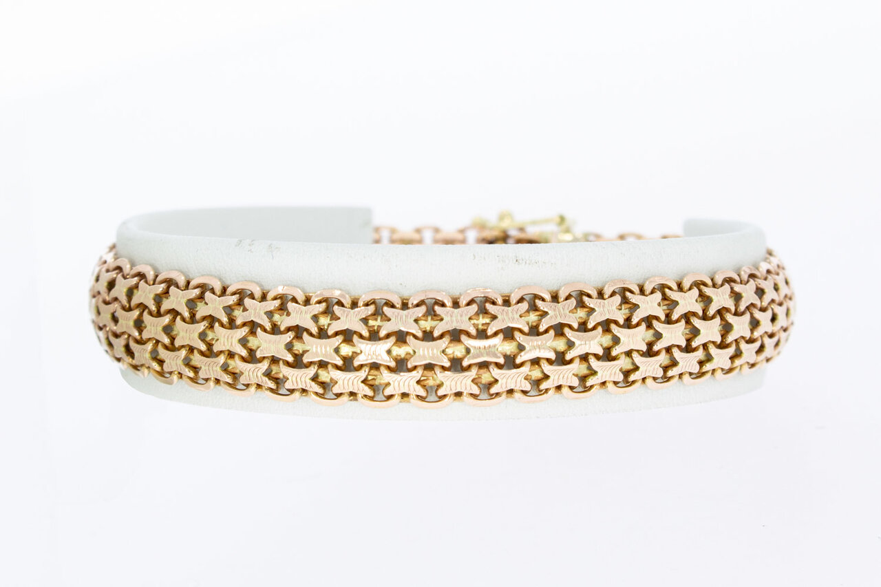 14 Karat Gold breites Vintage Armband - 19,8 cm