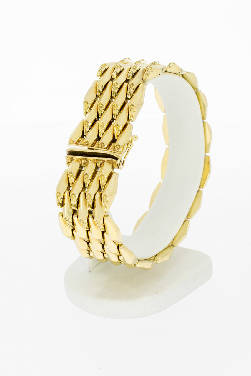 14 Karat Gold breites Vintage Armband - 19,9 cm