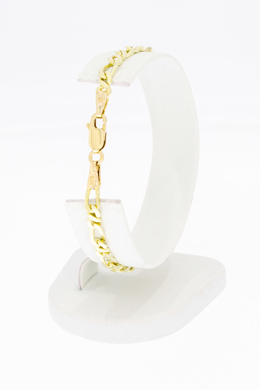 Figaro Gold Armband 14 Karat - 18,8 cm