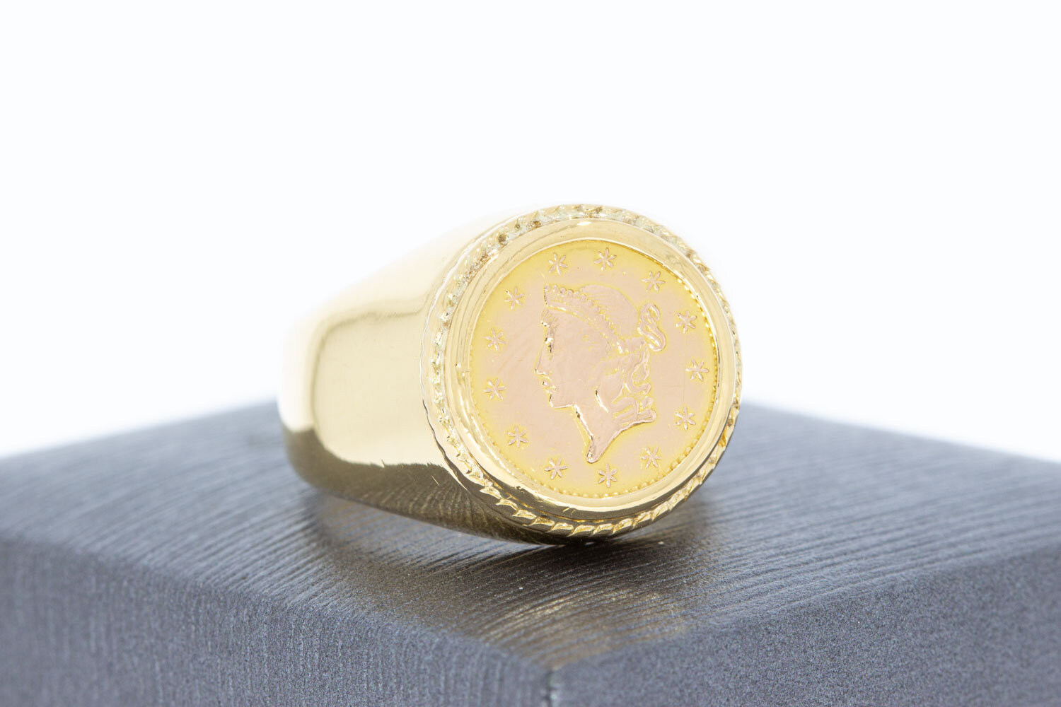 Münzring 18 Karat Gold - Ringgröße 18,8 mm