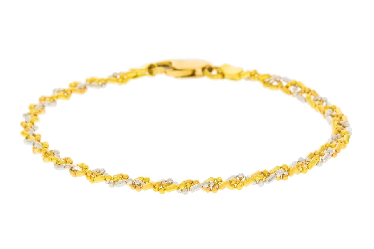 18 Karat bicolor Gold Armband - 19 cm
