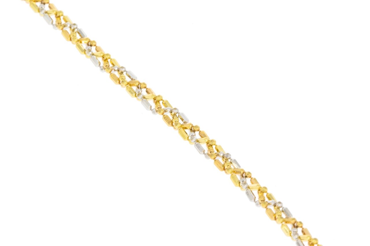 18 Karat bicolor Gold Armband - 19 cm