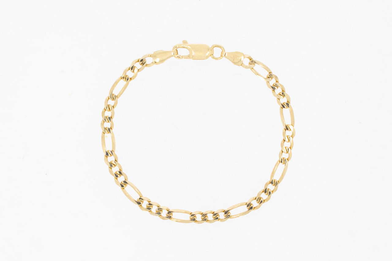 14 Karat Falkenauge Damen armband Gold - 19,4 cm