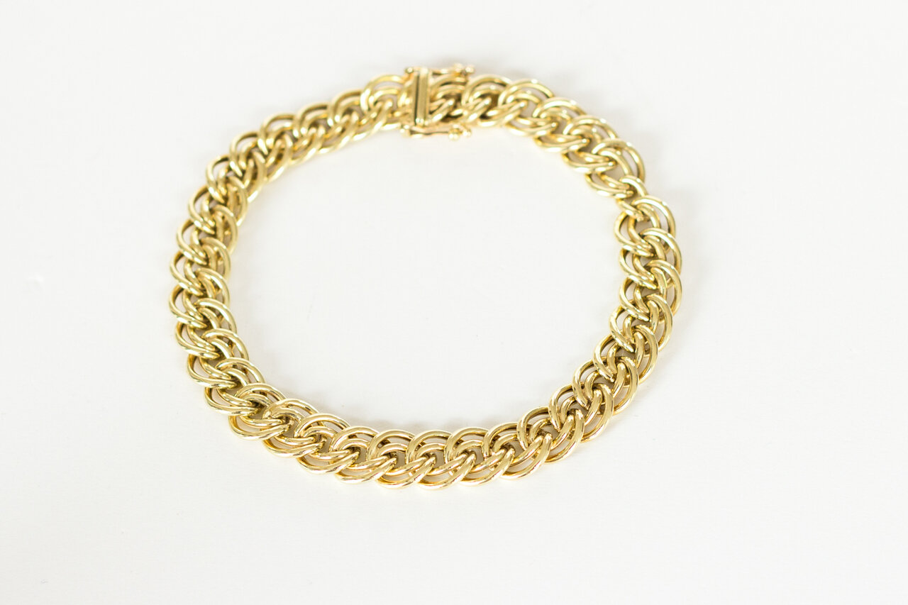 14 Karat gelb Gold geflochtenes Armband - 18,5 cm