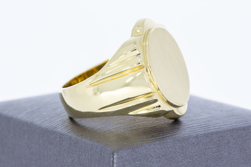 14 Karat Gold Siegelring mit mattiertem Siegelbett - 21 mm