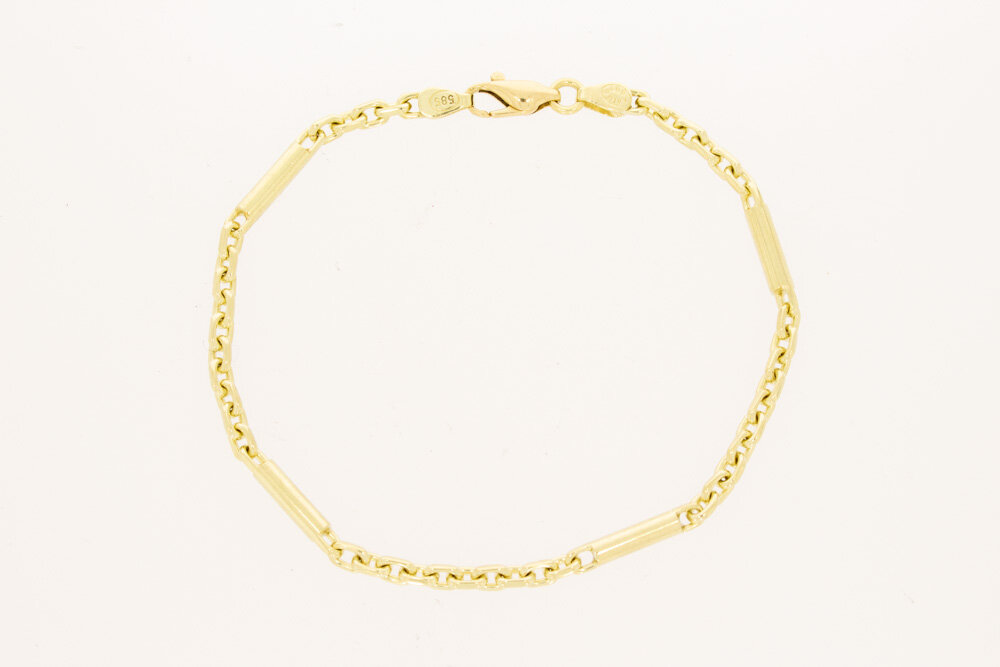 14 Karat  Gold Anker Armband - Länge 24 cm