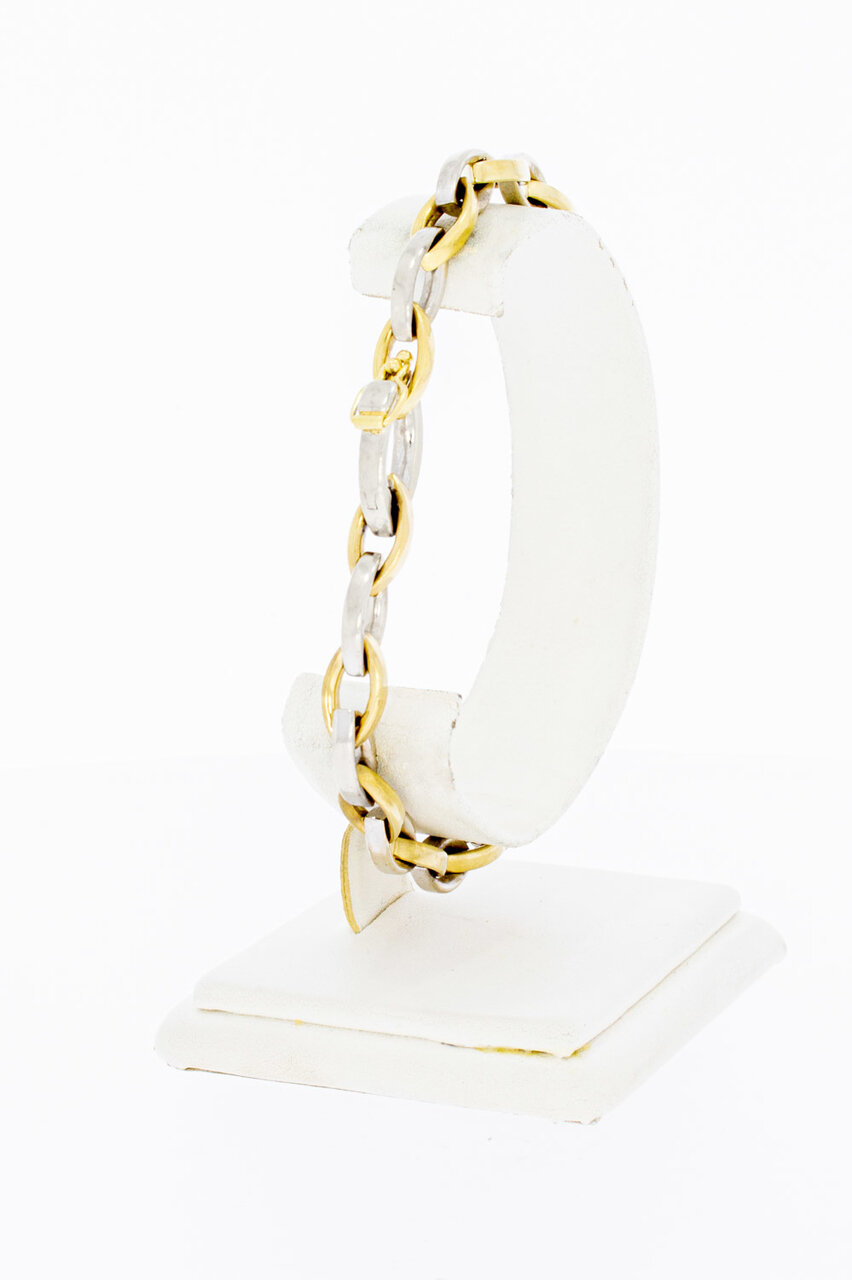Bicolor Anker Gold armband 14 Karat - 21,5 cm