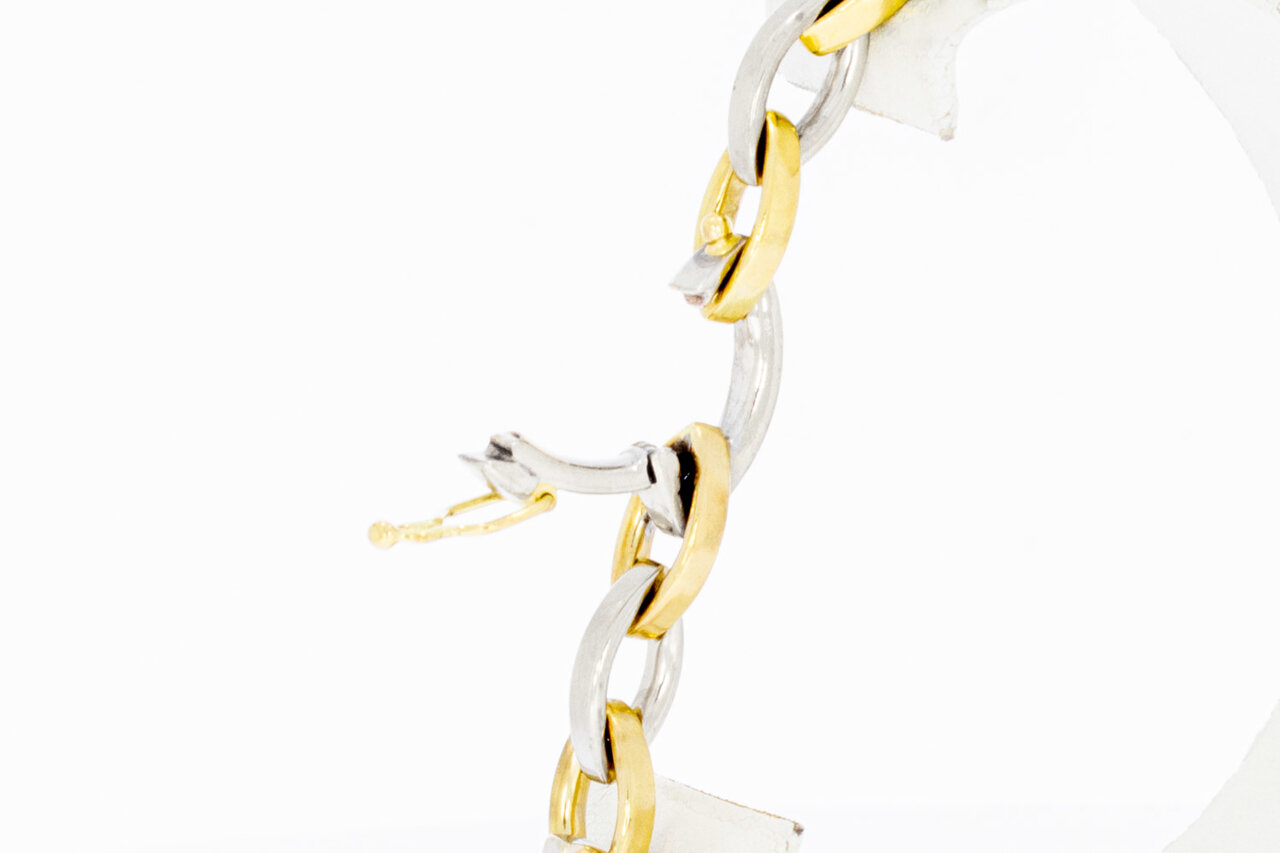 Bicolor Anker Gold armband 14 Karat - 21,5 cm