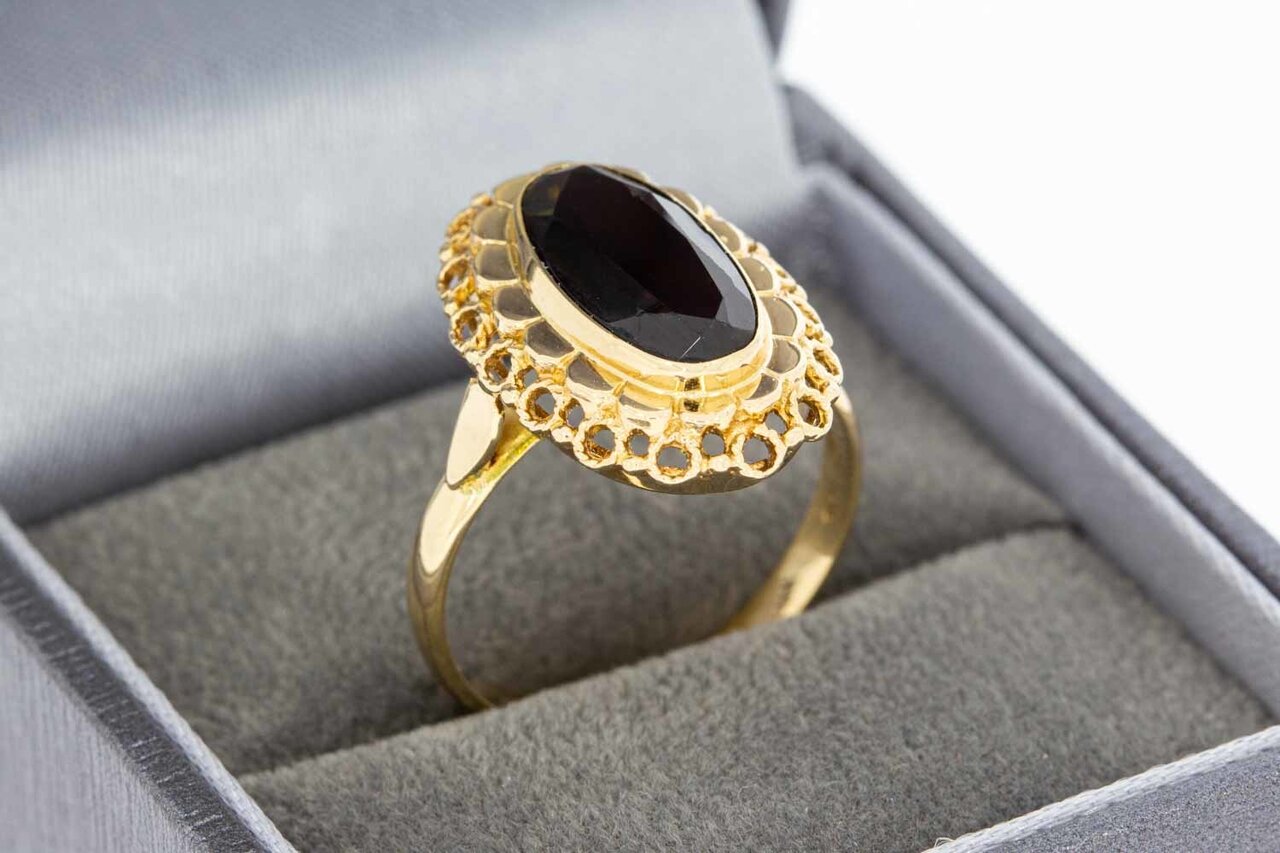 Vintage Ring aus 14 Karat Gold mit Granat - 18 mm