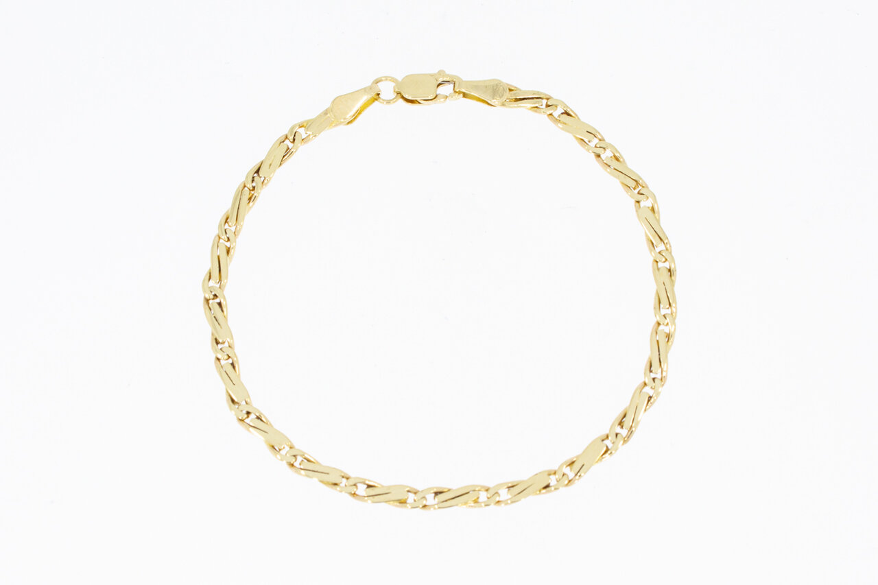 14 Karat Falkenauge Gold Armband - 20,1 cm