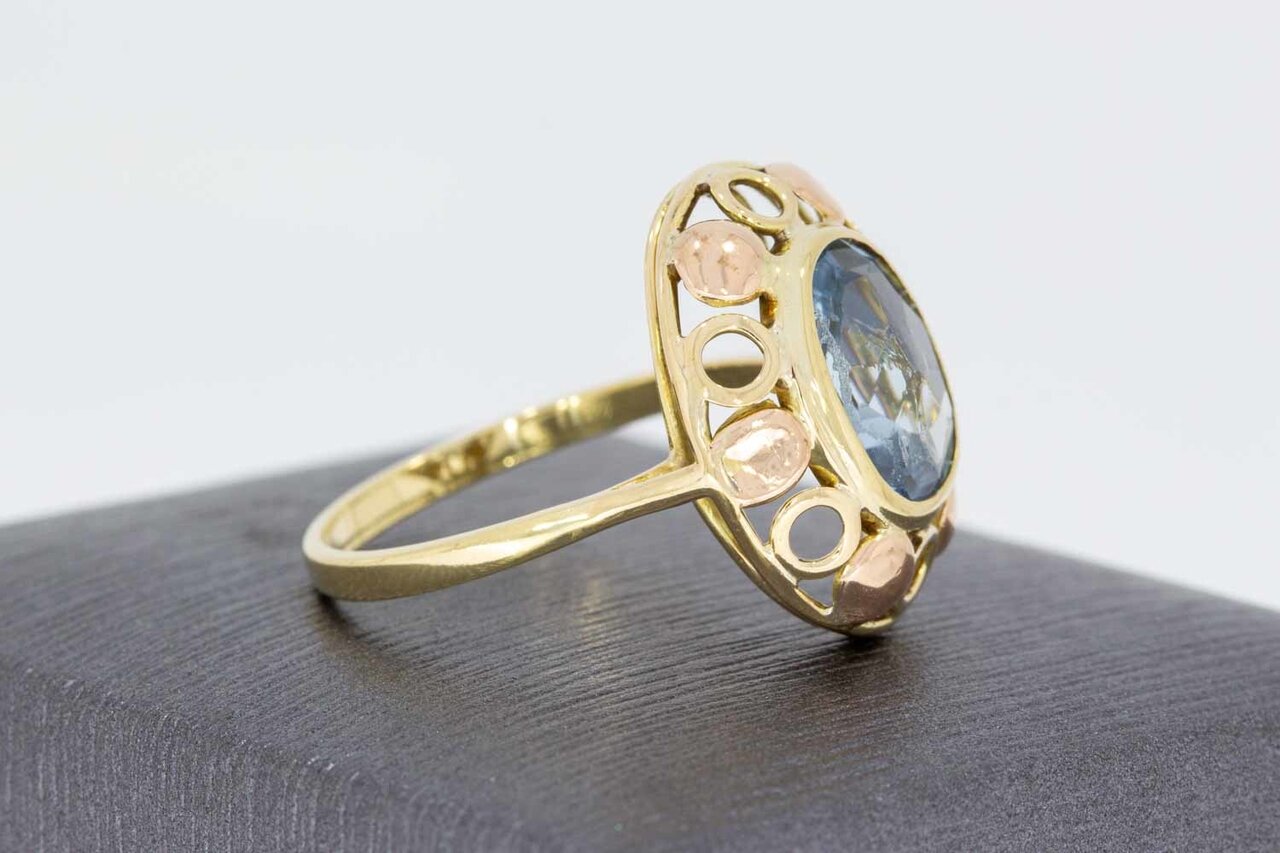 Vintage Aquamarin Ring 14 Karat Gold - 18,5 mm