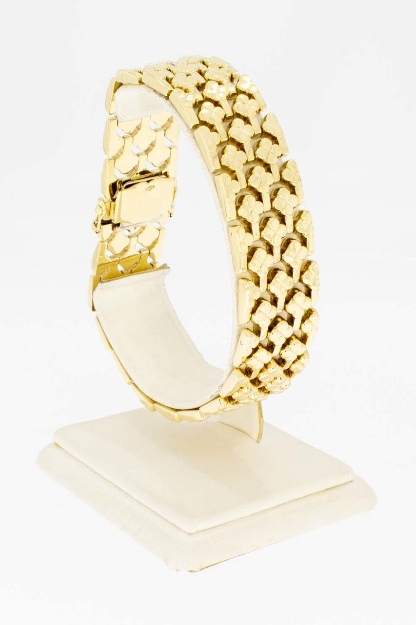 14 Karat Gold breites Vintage Armband - 20,3 cm