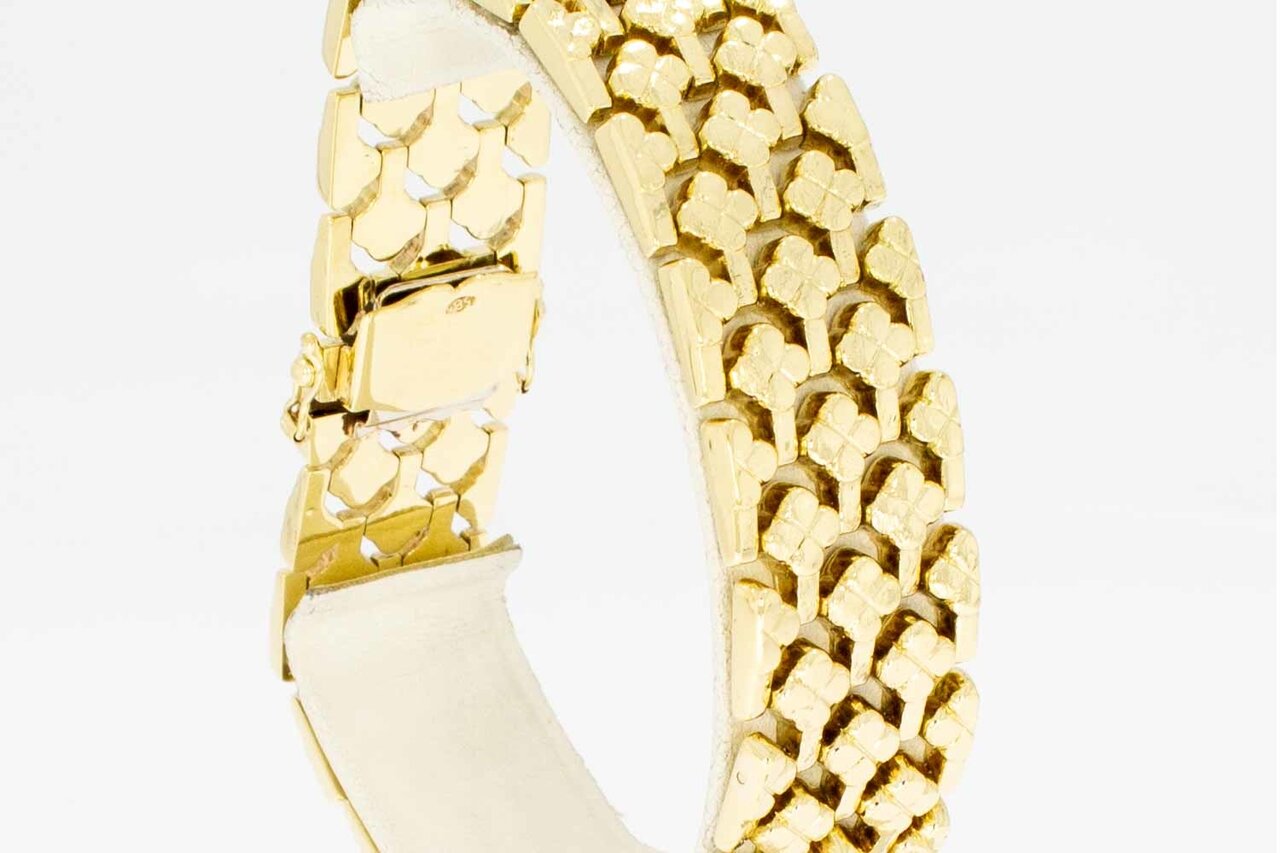 14 Karat Gold breites Vintage Armband - 20,3 cm