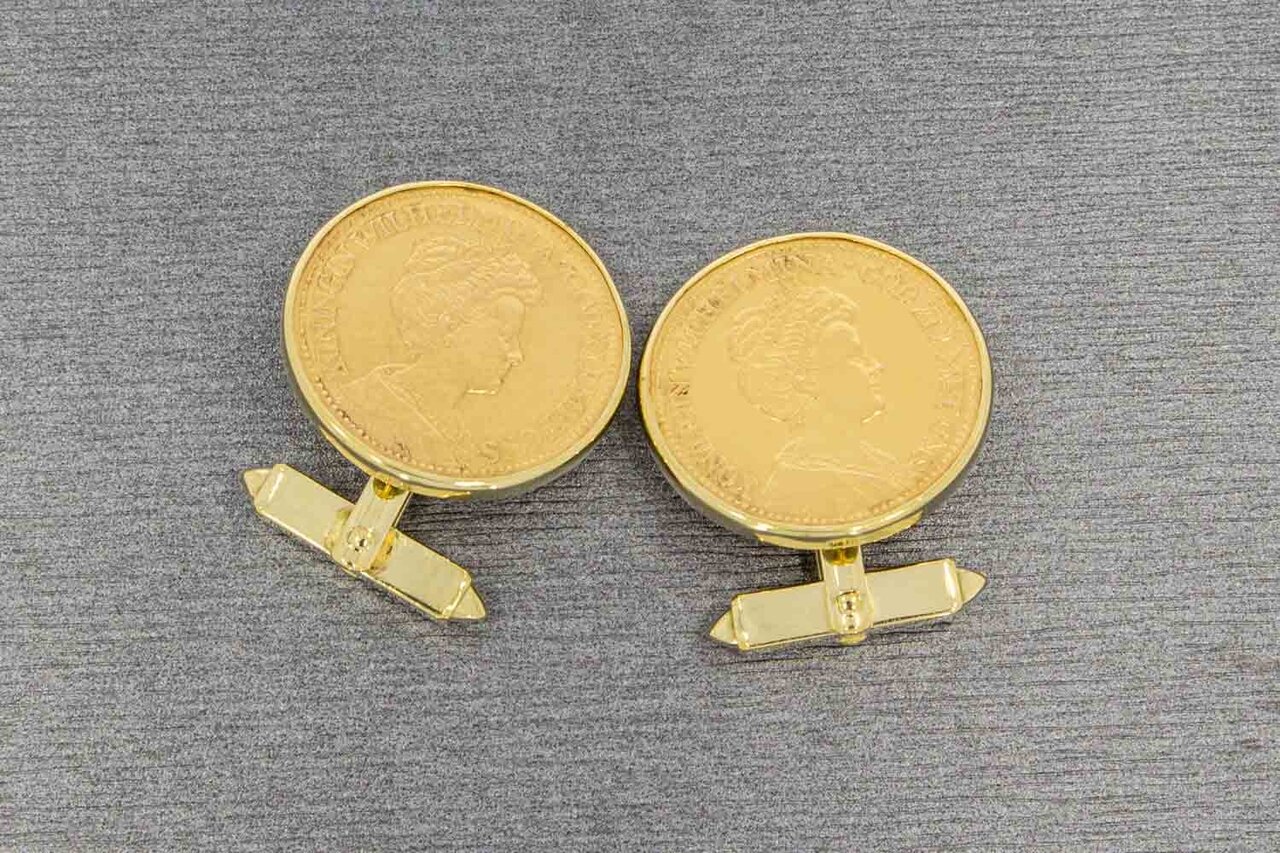 Goldmünzen Manschettenknöpfe (Niederlanden)