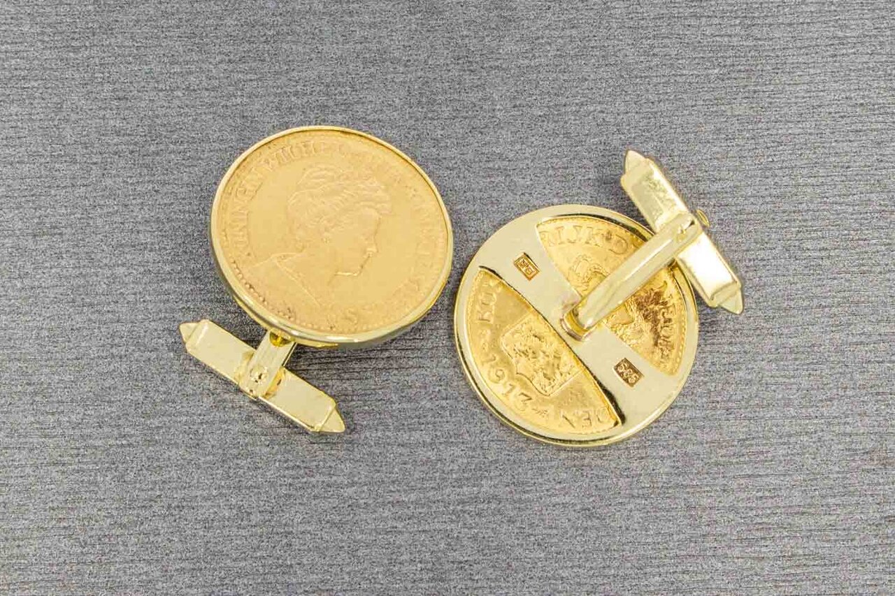 Goldmünzen Manschettenknöpfe (Niederlanden)